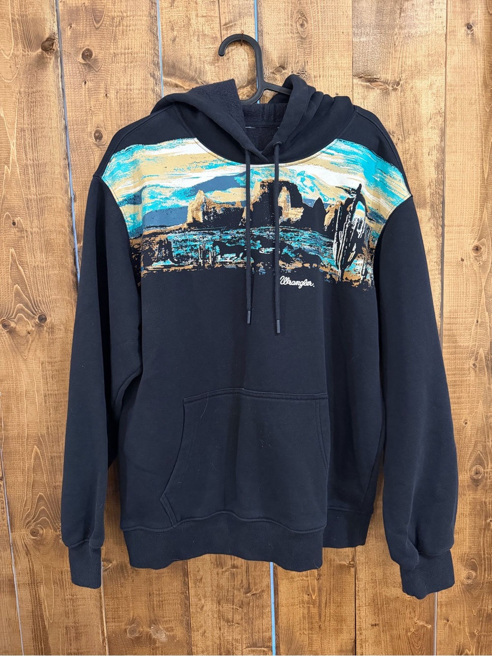 Wrangler Women’s  Black Pullover Hoodie with Desert Graphic